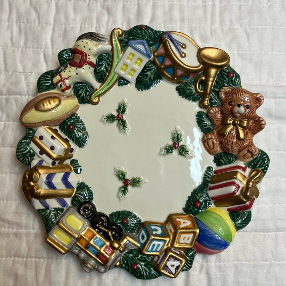 Fitz & Floyd Christmas plate toyland